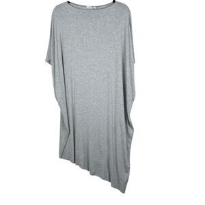 NWT Samantha Eng Oversized Knit Asymmetrical Dress S Grey Minimal Lagenlook